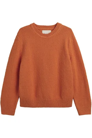 GANT SVETR RELAXED PLAIN BOUCLE C-NECK PUMPKIN ORANGE