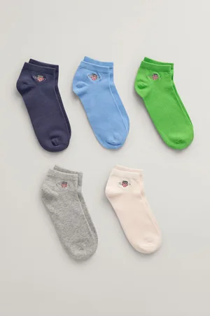 GANT PONOŽKY SHIELD SNEAKER SOCKS 5-PACK SLIME GREEN