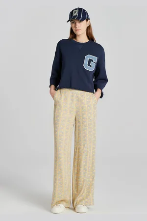 GANT KALHOTY REG WIDE G PATTERN PANTS DUSTY YELLOW