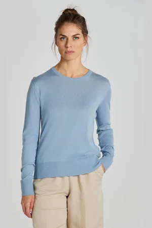 GANT SVETR FINE KNIT C-NECK DOVE BLUE