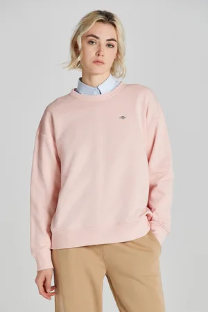 GANT MIKINA REL SHIELD C-NECK SWEAT FADED PINK