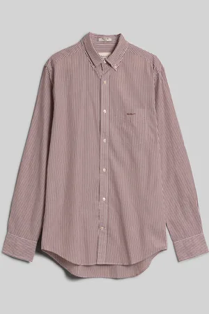 GANT KOŠILE REG POPLIN STRIPE SHIRT SYRUP BROWN