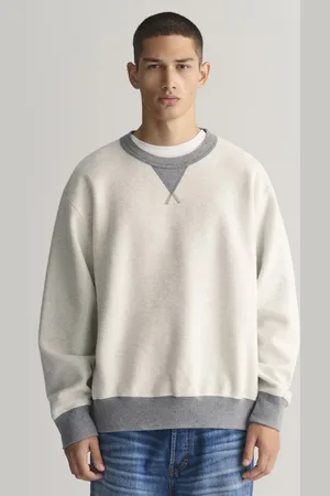 GANT MIKINA REVERSED C-NECK GREY MELANGE