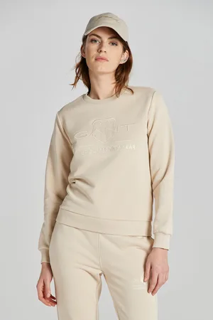 GANT MIKINA REG TONAL SHIELD C-NECK SWEAT SOFT OAT