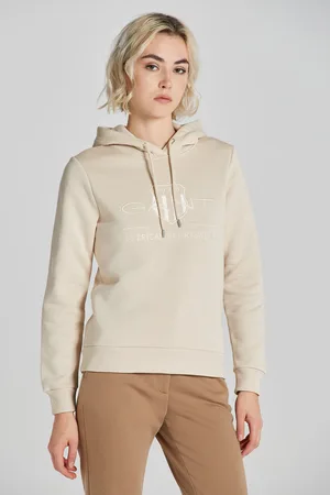 GANT MIKINA REG TONAL SHIELD HOODIE SOFT OAT