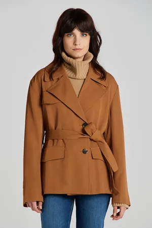 GANT BUNDA FLUID BELTED JACKET ROASTED WALNUT