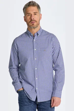 GANT KOŠILE REG POPLIN GINGHAM SHIRT COLLEGE BLUE
