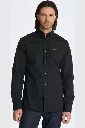 GANT KOŠILE REG PINPOINT OXFORD SHIRT BLACK