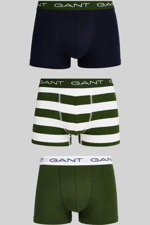 GANT SPODNÍ PRÁDLO STRIPE TRUNK 3-PACK PINE GREEN
