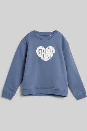 GANT MIKINA HEART GRAPHIC SWEAT C-NECK WASHED BLUE