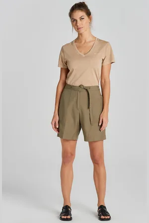 GANT ŠORTKY REL TIE WAIST SHORTS DRIED CLAY