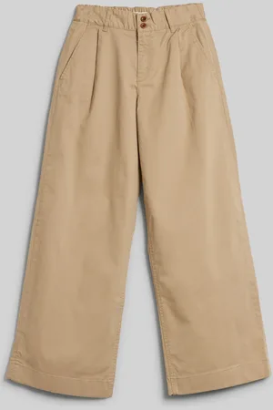 GANT KALHOTY BOX PLEAT CHINO PANTS DARK KHAKI