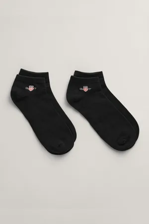 GANT PONOŽKY SHIELD SNEAKER SOCKS 2-PACK BLACK