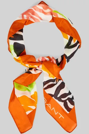 GANT ŠÁTEK PALM PRINT COTTON SILK SARONG PUMPKIN ORANGE
