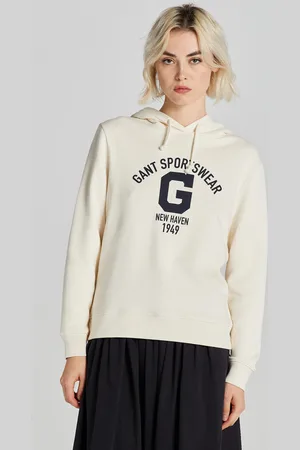 GANT MIKINA REG LOGO HOODIE CREAM