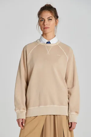 GANT MIKINA REL SUNFADED C-NECK SWEAT DRY SAND