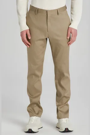 GANT KALHOTY SLIM COT/LINEN SUIT PANTS DESERT BROWN