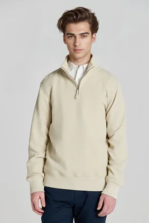 GANT MIKINA WAFFLE TEXTURE HALF ZIP SILKY BEIGE