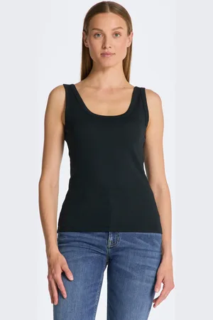 GANT TOP SLIM RIBBED TANK TOP BLACK