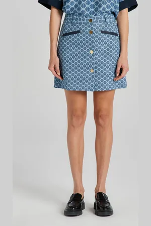 GANT SUKNĚ MONOGRAM JACQUARD MINI SKIRT SALTY SEA