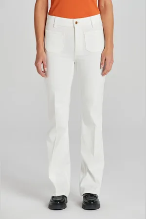 GANT DŽÍNY SLIM FLARE WHITE JEANS EGGSHELL