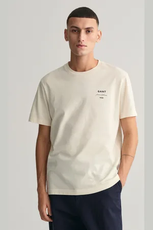 GANT TRIČKO LOGO SCRIPT SS T-SHIRT CREAM
