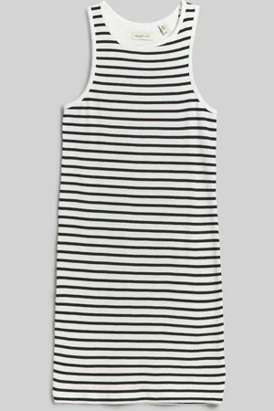 GANT ŠATY STRIPED RIBBED TANK DRESS BLACK