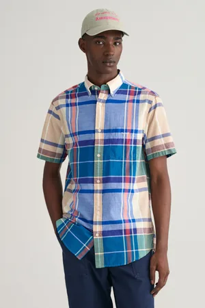 GANT KOŠILE REG INDIAN MADRAS SS SHIRT RICH BLUE