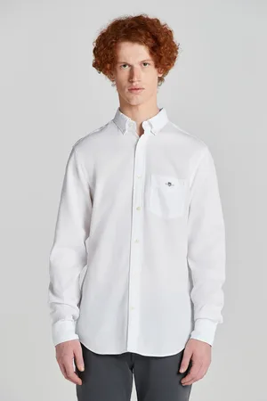 GANT KOŠILE REG HONEYCOMB TEXTURE SHIRT WHITE