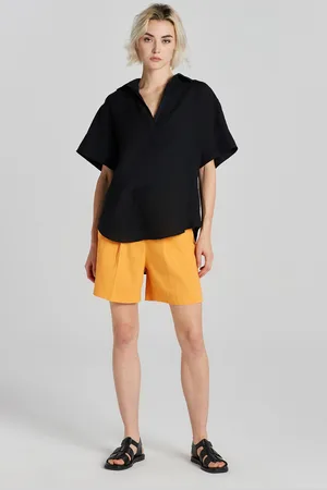 GANT KOŠILE REL LINEN POPOVER SS SHIRT EBONY BLACK