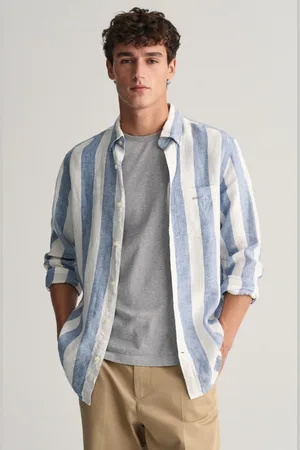 GANT KOŠILE REG BOLD STRIPE LINEN SHIRT SALTY SEA