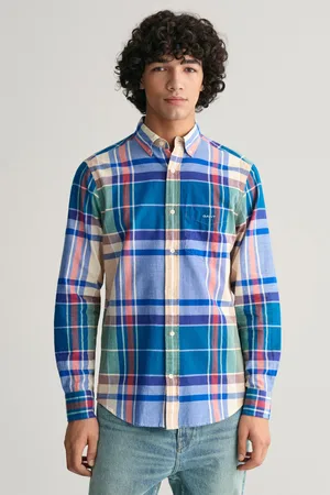 GANT KOŠILE REG INDIAN MADRAS SHIRT RICH BLUE