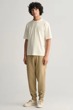 GANT TEPLÁKY LOGO SCRIPT JERSEY PANTS DRIED KHAKI