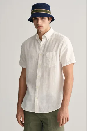 GANT KOŠILE REG LINEN SS SHIRT WHITE