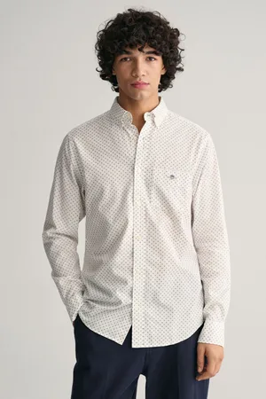 GANT KOŠILE REG MICRO PRINT SHIRT EGGSHELL