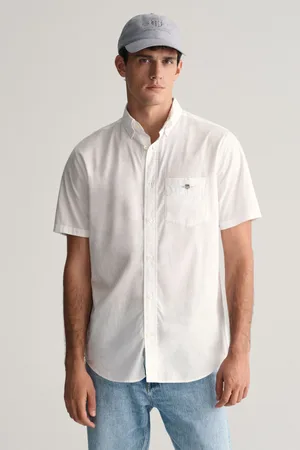 GANT KOŠILE REG POPLIN SS SHIRT WHITE