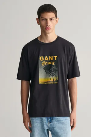 GANT TRIČKO WASHED GRAPHIC SS T-SHIRT EBONY BLACK