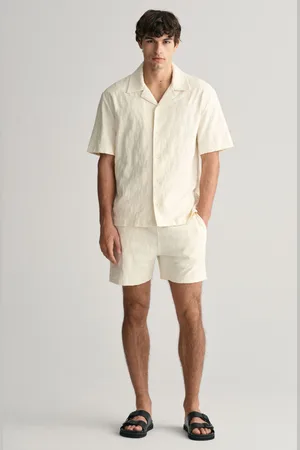 GANT TEPLÁKOVÉ ŠORTKY TERRY JACQUARD SHORTS CREAM