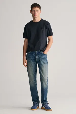 GANT DŽÍNY SLIM VINTAGE WASH JEANS MID BLUE VINTAGE
