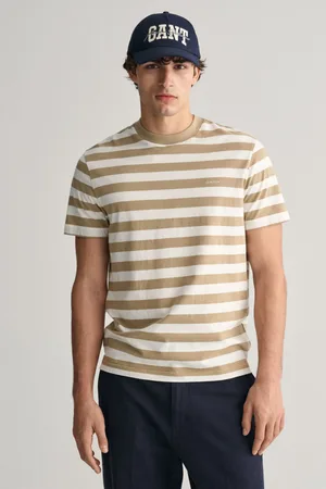 GANT TRIČKO STRIPE SS T-SHIRT DRIED KHAKI