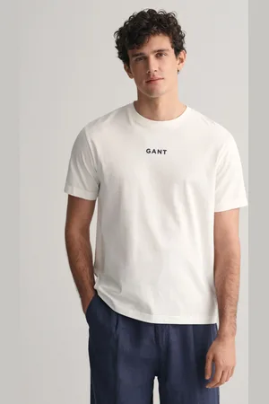 GANT TRIČKO CONTRAST SMALL LOGO TSHIRT EGGSHELL
