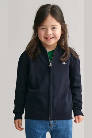 GANT KARDIGAN SHIELD COTTON ZIP CARDIGAN EVENING BLUE