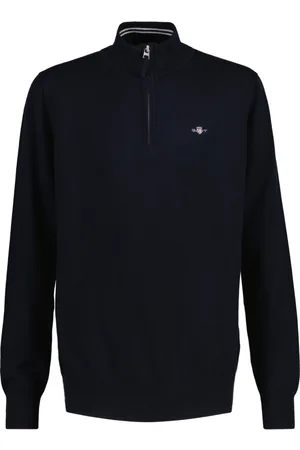 GANT SVETR SHIELD COTTON HALF ZIP EVENING BLUE