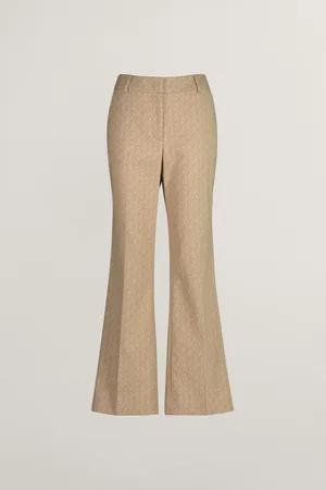 GANT KALHOTY MONOGRAM JACQUARD PANTS DARK KHAKI