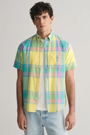 GANT KOŠILE REG COLORFUL MADRAS SS SHIRT LEMONADE YELLOW