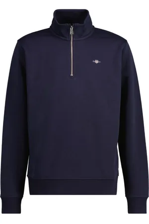 GANT MIKINA SHIELD HALF ZIP SWEATSHIRT EVENING BLUE