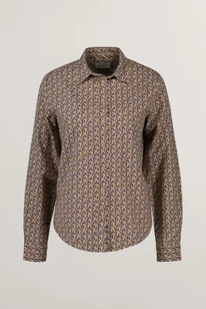 GANT KOŠILE REG MONOGRAM PRINT CTN VOILE SHIRT PANSY PURPLE