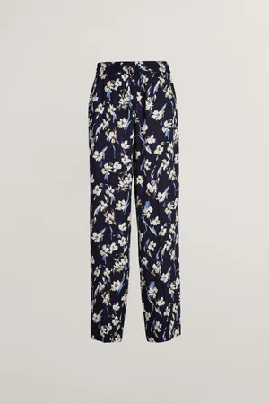 GANT KALHOTY REL FLORAL PULL ON PANTS EVENING BLUE