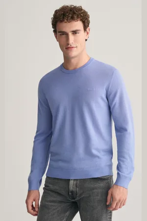 GANT SVETR EXTRAFINE MERINO WOOL C-NECK GENTLE BLUE