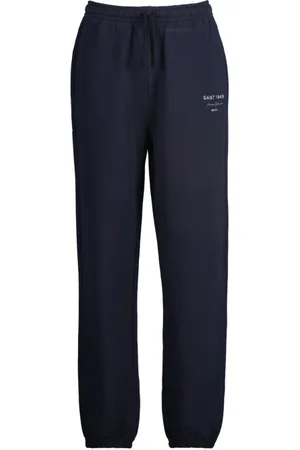GANT TEPLÁKY RELAXED GRAPHIC SCRIPT SWEATPANTS EVENING BLUE